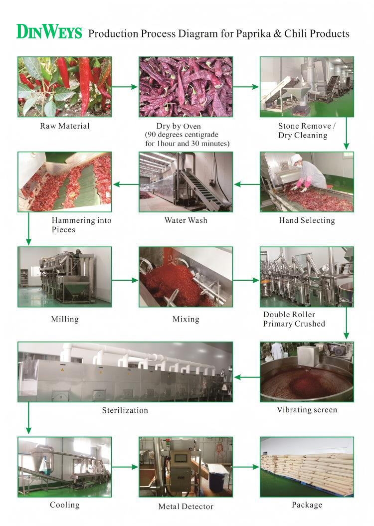 Production process diagram for paprika - Dinweys